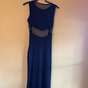 Backless Mesh Fishtail Gown